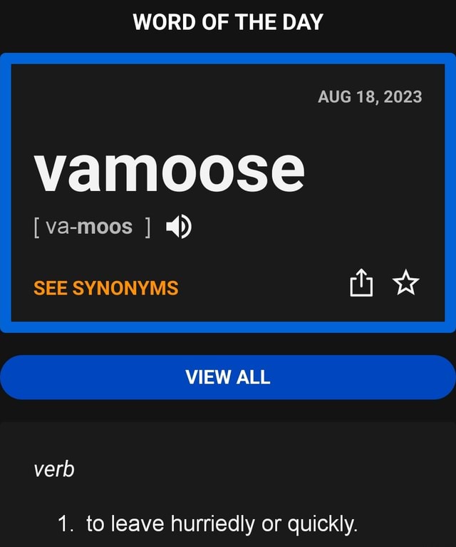 Word of the Day - vamoose