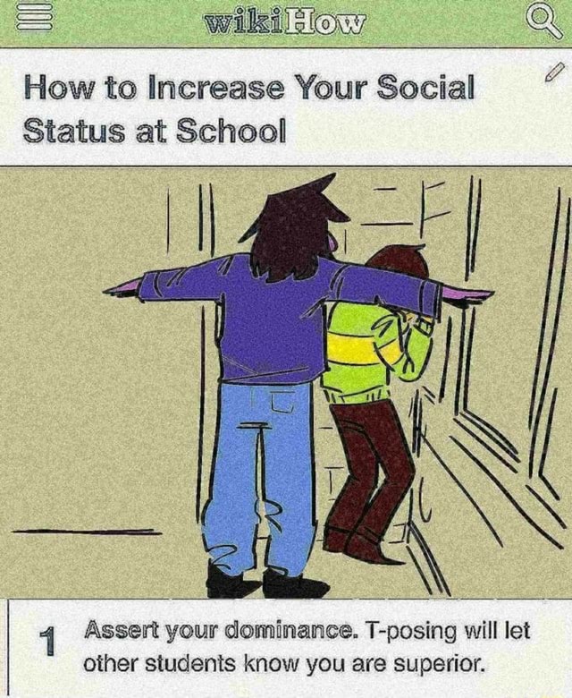 how to increase your social status in high school, T-Pose