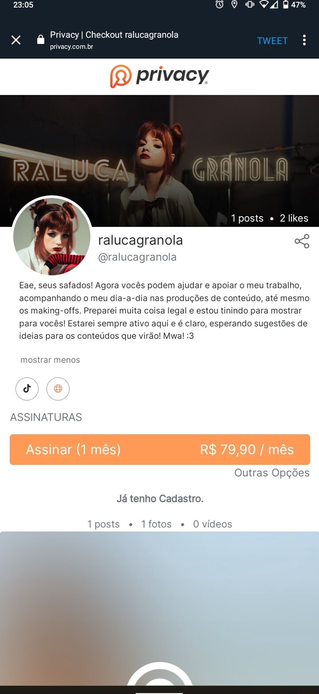 X Privacy I Checkout ralucagranola privacy PISA NIAI (A posts likes  ralucagranola Gralucagranola Eae, seus safados! Agora vocês podem ajudar e  apoiar o meu trabalho, acompanhando o meu dia-a-dia nas produções de