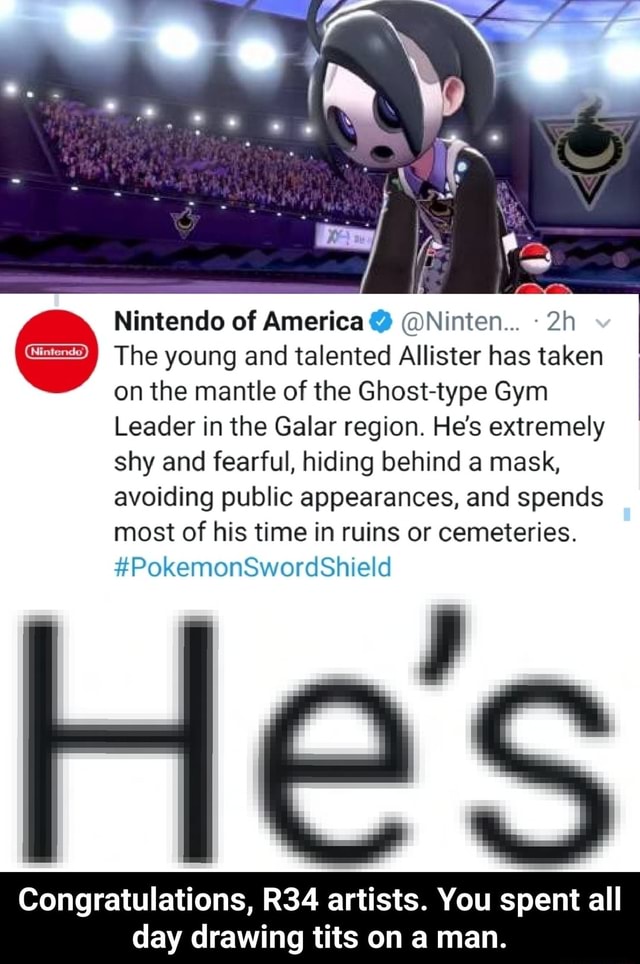 Pokemon Pokemon Sword and Shield Ghost-type Gym Leader Allister