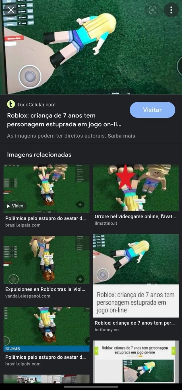 Roblox: criança de 7 anos tem personagem estuprada em jogo Trata-se de um  estupro ocorrido