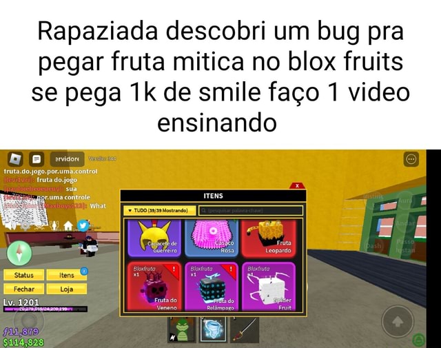 Rapaziada descobri um bug pra pegar fruta mitica no blox fruits se