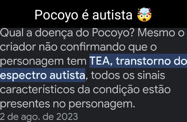 Será que o Pocoyo é autista? Veja algumas características