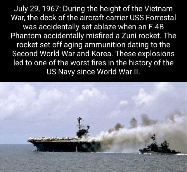 July 29, 1967: During the height of the Vietnam War, the deck of the ...