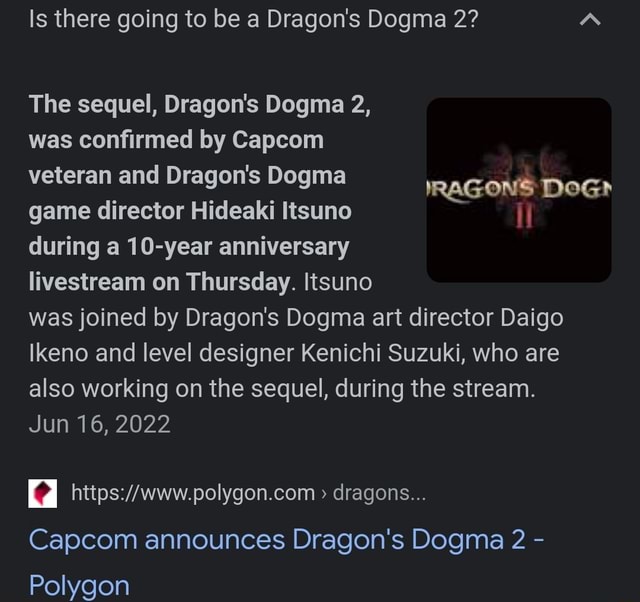 Capcom announces Dragon's Dogma 2 - Polygon