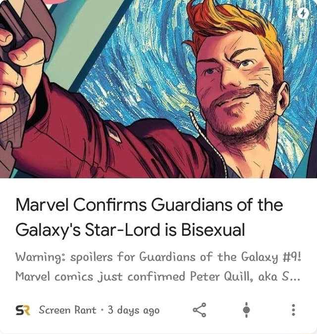Marvel Confirms Star-Lord Is Bisexual In New 'Guardians Of The