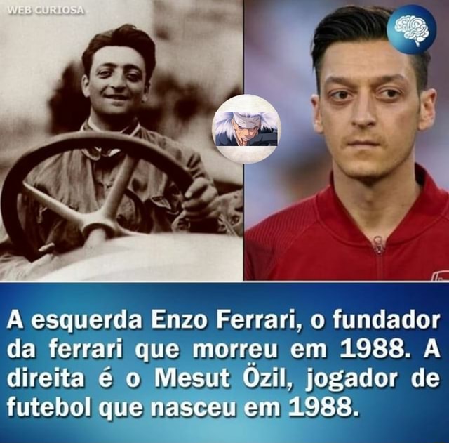 Bate Bola Inglês - CURIOSIDADE: Enzo Ferrari x Mesut Özil Se fossem pai e  filho não seriam tão parecidos.