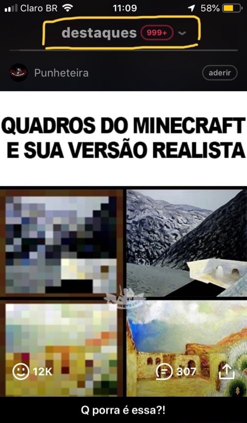 QUADROS DO MINECRAFT E SUA VERSÃO REALISTA - iFunny Brazil