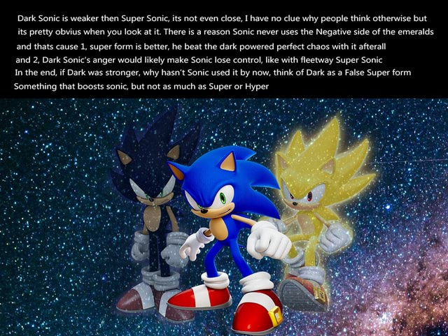 Quem é mais forte super sonic ou dark Sonic?