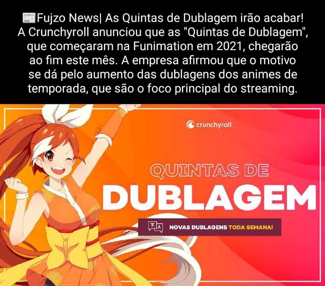 Crunchyroll anuncia programação das Quintas de Dublagem com