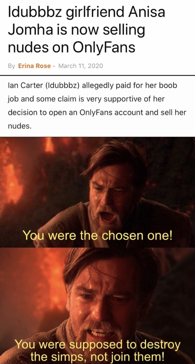 Idubbbz girlfriend Anisa Jomha is now selling nudes on OnlyFans lan Carter (Idubbbz) allegedly