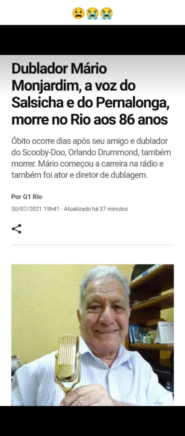 Mário Monjardim, dublador de Salsicha e Pernalonga, morre aos 86 anos