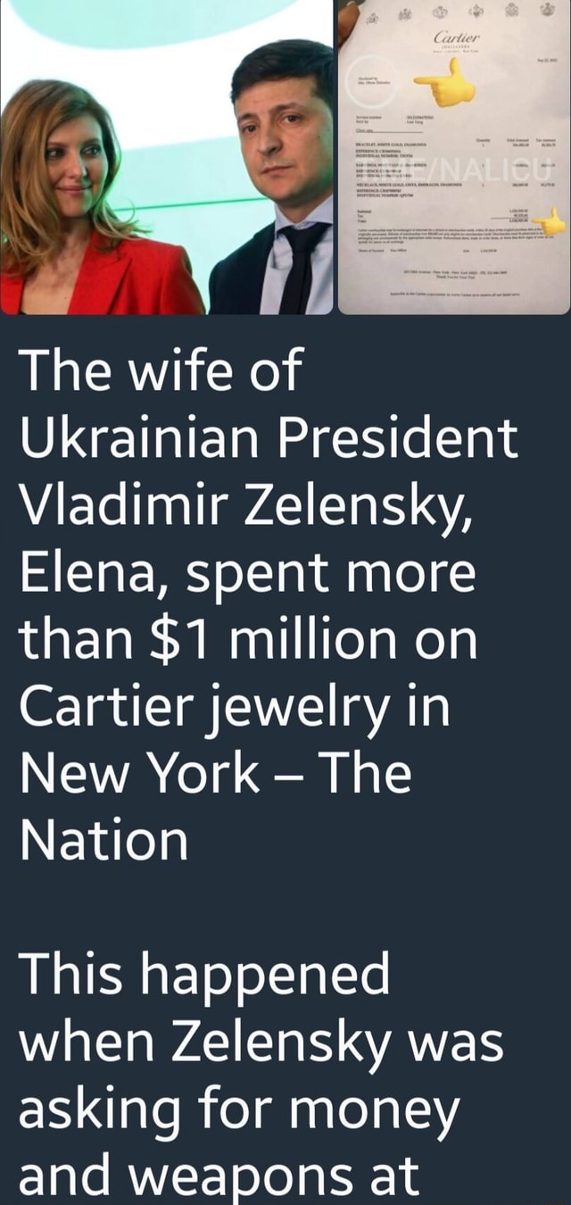 The wife of Ukrainian President Viadimir Zelensky Elena spent