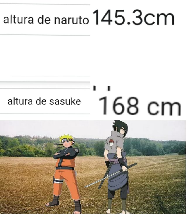 Altura de naruto altura de sasuke 168 cm - iFunny Brazil