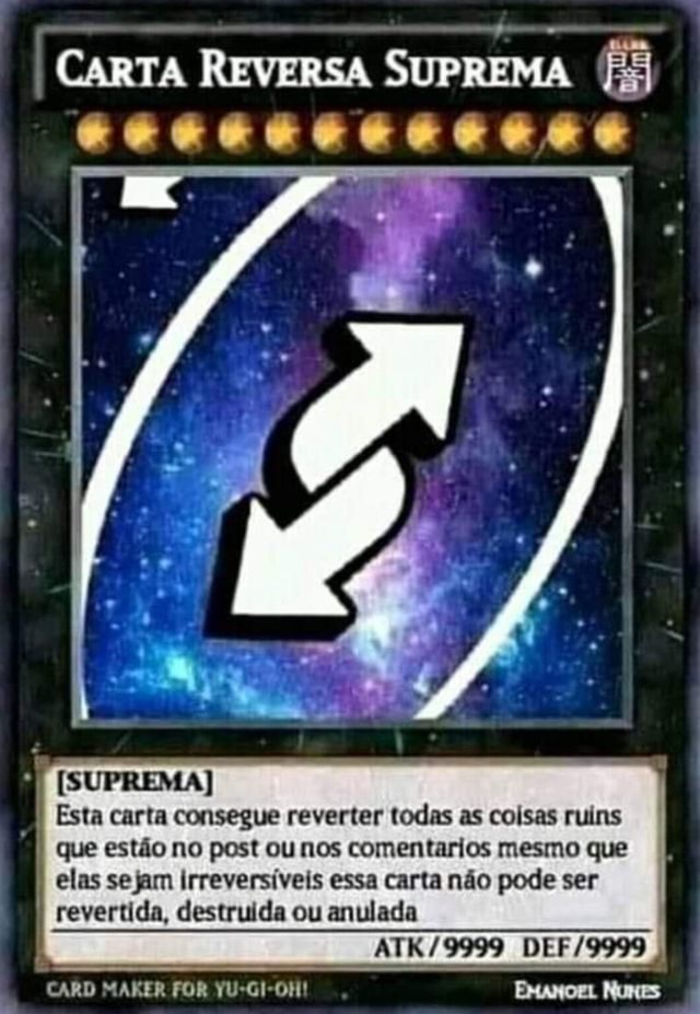 CARTA DA ILUSÃO - CARTA DA ILUSÃO NEGA QUALQUER CARTA REVERSE, QUE MANDE  TODAS DE UMA VEZ DOMNS CRENTOR - iFunny Brazil