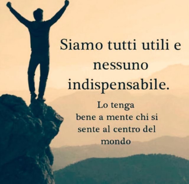 Tutti Siamo Utili Nessuno è Indispensabile Chi L'ha Detto Siamo tutti utili e nessuno indispensabile. Lo tenga bene a mente chi
