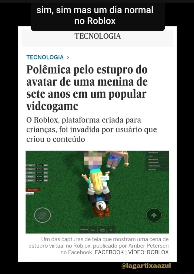 Roblox: criança de 7 anos tem personagem estuprada em jogo on-line - iFunny  Brazil