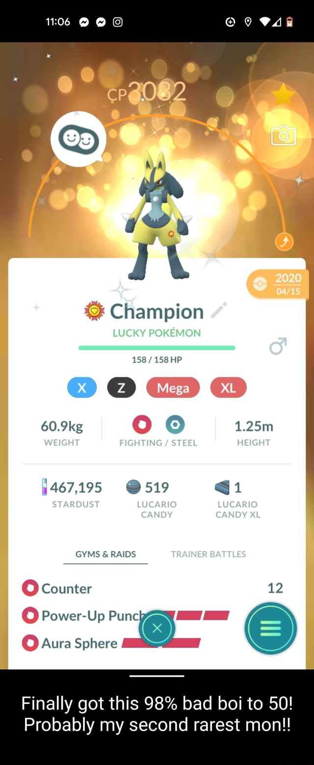 Lucky Shiny Lucario with Aura Sphere 