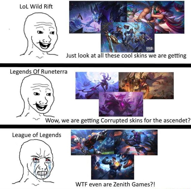 League of Legends: Wild Rift', 'Legends of Runeterra' and