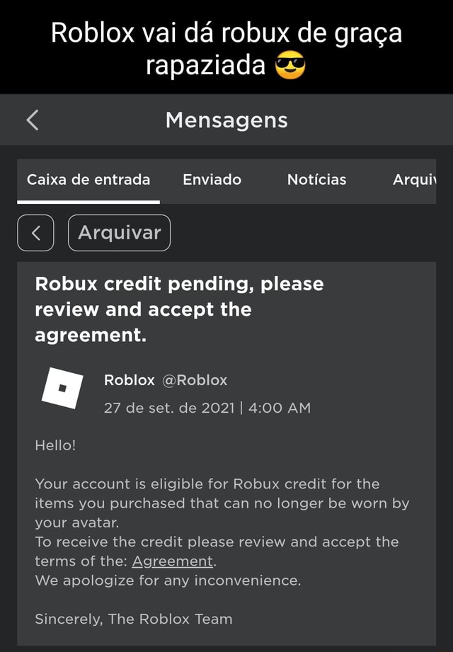 Estou tentando comprar Robux no Roblox e fala ERRO falha na transição -  Comunidade Google Play
