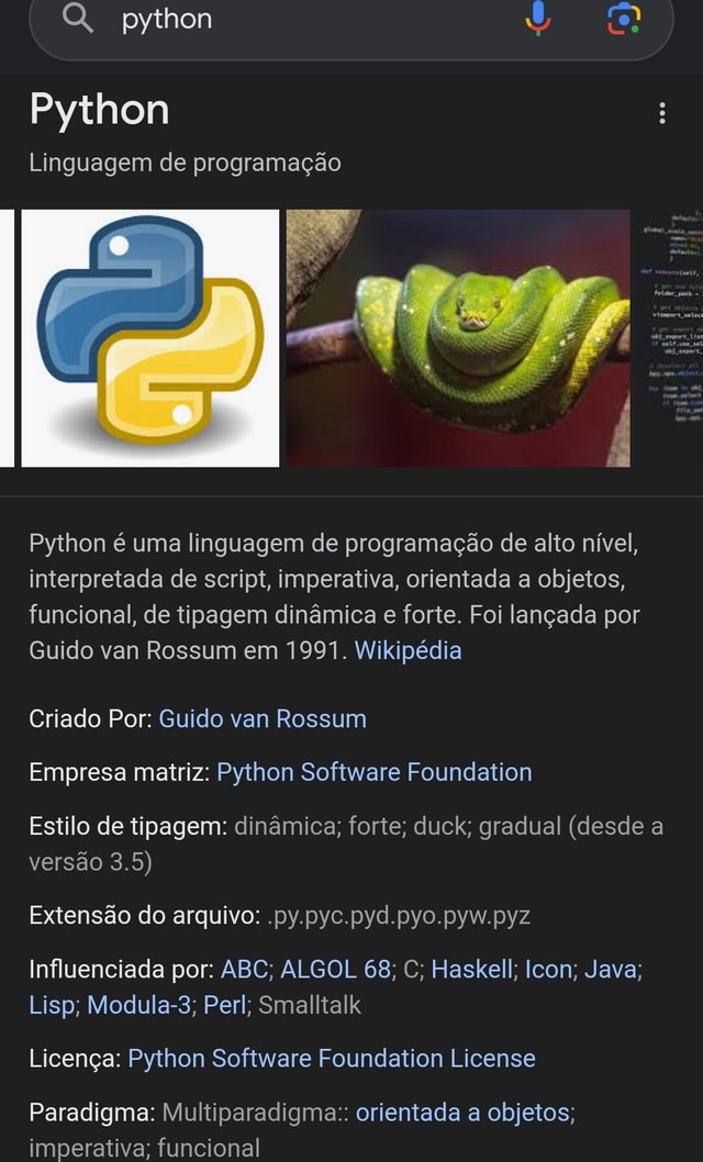 Q python URO: Python Linguagem de programação Python é uma linguagem de ...