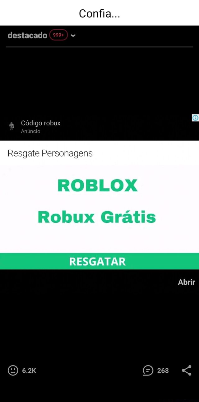 Gente estacionou uma vê branca na frente da minha casa Código robux anúncio  Resgate Personagens ROBLOX tis RESGATAR - iFunny Brazil