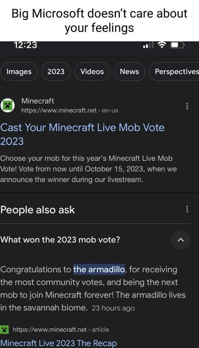 Minecraft Announces Mob Vote 2023 Winner