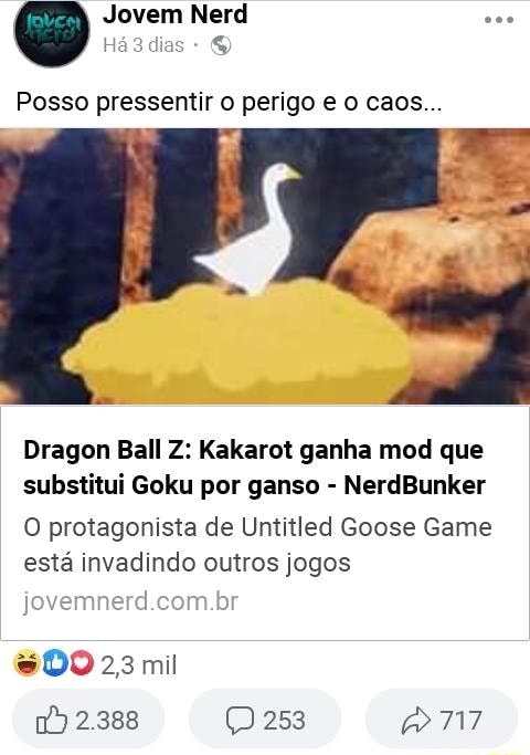 Dragon Ball Z: Kakarot ganha mod que substitui Goku por ganso