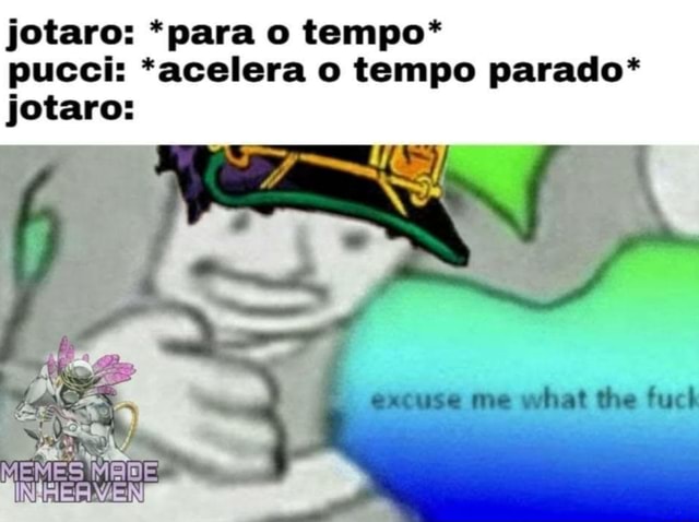 Curiosidades e tweets sobre JOJO on X: Agora já na parte 6, bem no seu  final, Jotaro estaria brigando contra o Made In Heaven de Pucci, e  infelizmente acaba sendo derrotado e