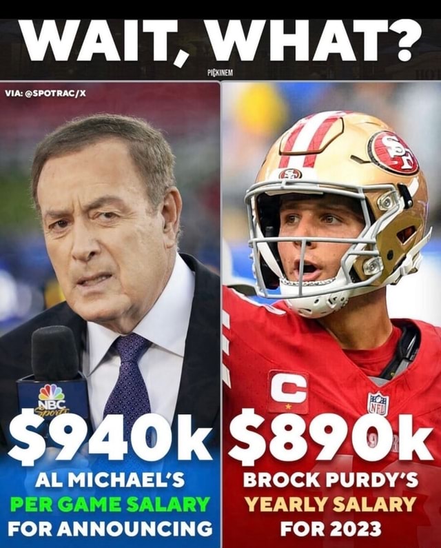 WAIT, WHAT? AL MICHAEL' BROCK PURDY'S PER GAME SALARY I YEARLY SALARY