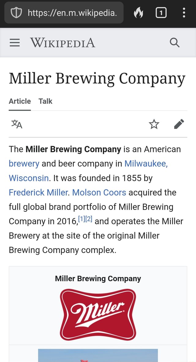 Miller Brewing Company - Wikipedia