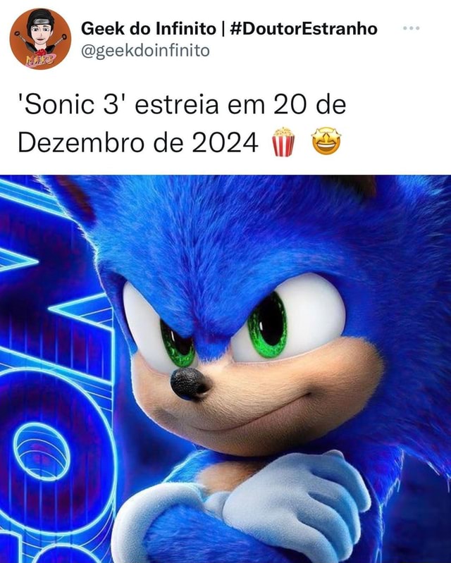 Sonic 3 estreia em dezembro de 2024