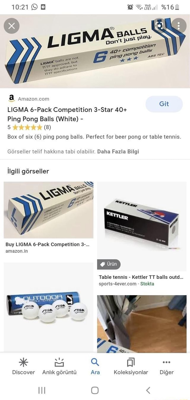 LIGMA 6-Pack Competition 3-Star 40+ Ping Pong Balls (White