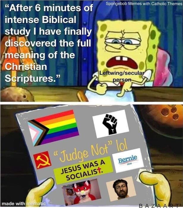 SpongeBob got saved and reads the Bible! 🙌🏼😱🤯💥😝