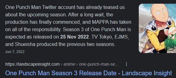 One Punch Man Twitter account has already teased us about the upcoming  season. After a long