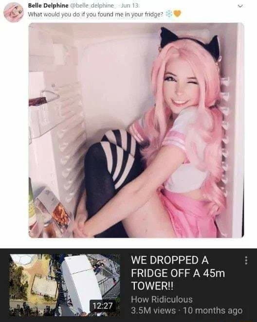 What would you do?, Belle Delphine in a Fridge