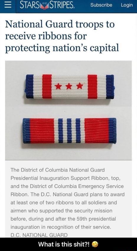National Guard troops to receive ribbons for protecting nation's capital