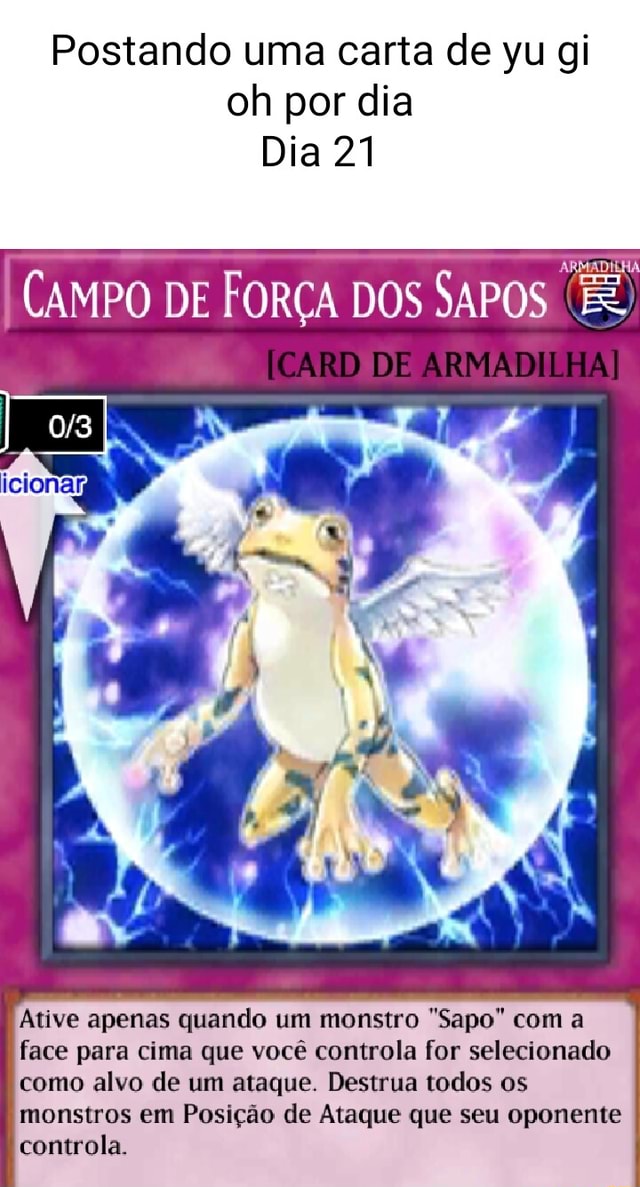 Postando uma carta de yu gi oh por dia Dia 16 LHA ATIVAR MODO DE ATAQUE