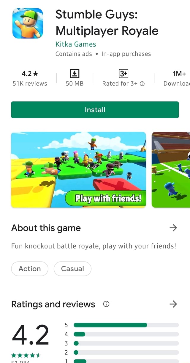 Stumble Guys: Multiplayer Royale Kitka Games Contains ads In-app