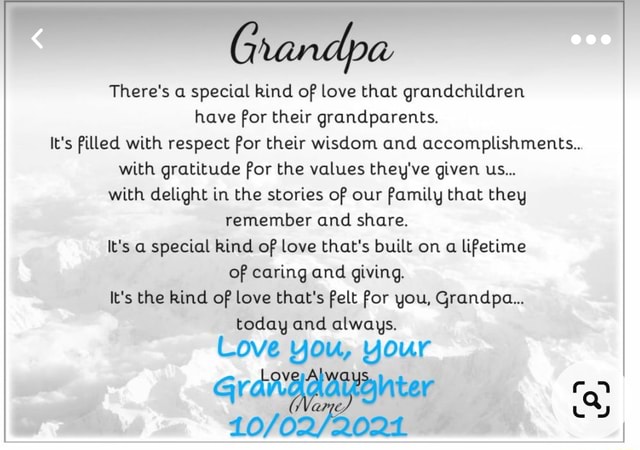 Grandpa There's a special kind of love that grandchildren have for ...