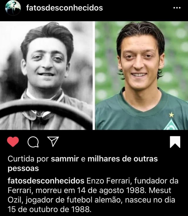 Semelhança do meia alemão Özil com o fundador da Ferrari, Enzo