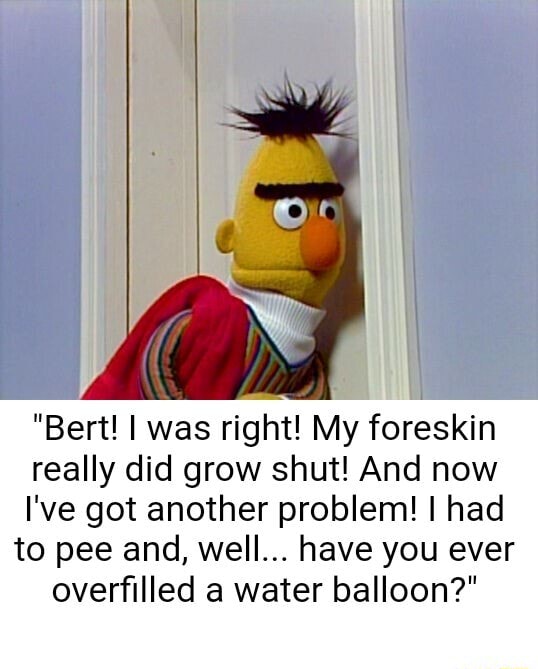 Bert I was right My foreskin really did grow shut And now I ve