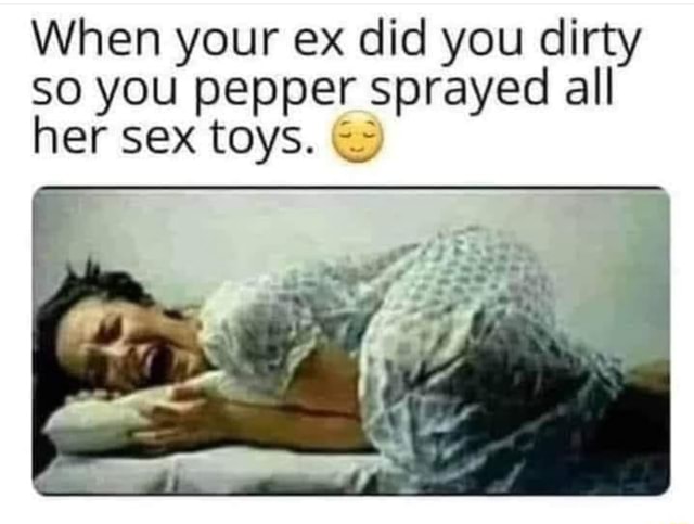 When your ex did you dirty SO you pepper sprayed all her sex toys