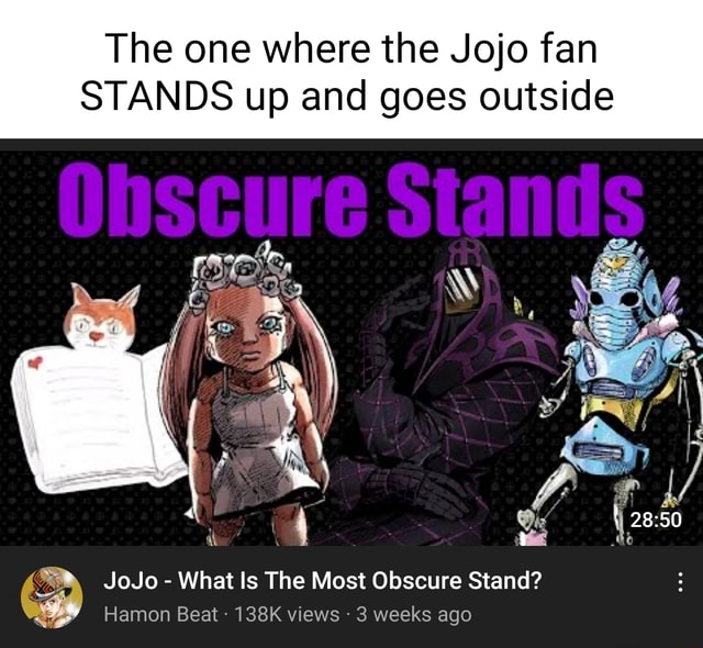 Stand Up: Fan-Made Stands Of The Week #1 - Jojo's Bizarre