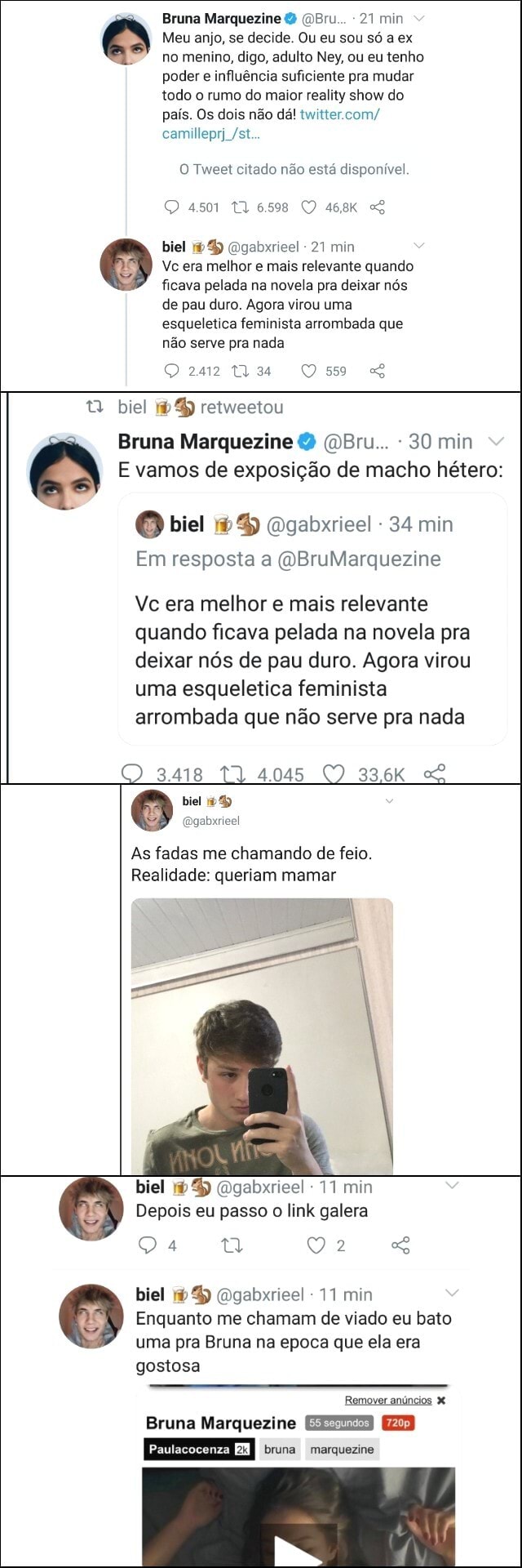 Bruna Marquezine (DBru... 21 min [42 Meu anjo, se decide. Ou eu sou só a ex  no menino, digo, adulto Ney, ou eu tenho poder e influência suficiente pra  mudar todo o