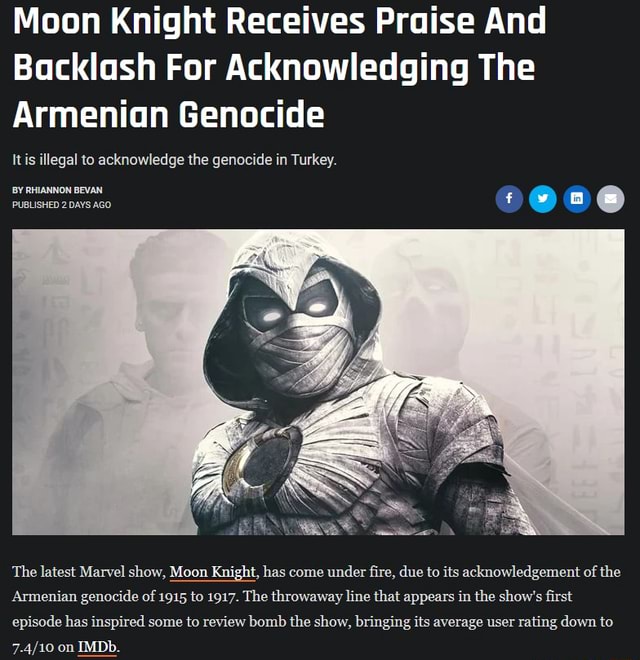 Moon Knight's Getting Review Bombed For Acknowledging The Armenian