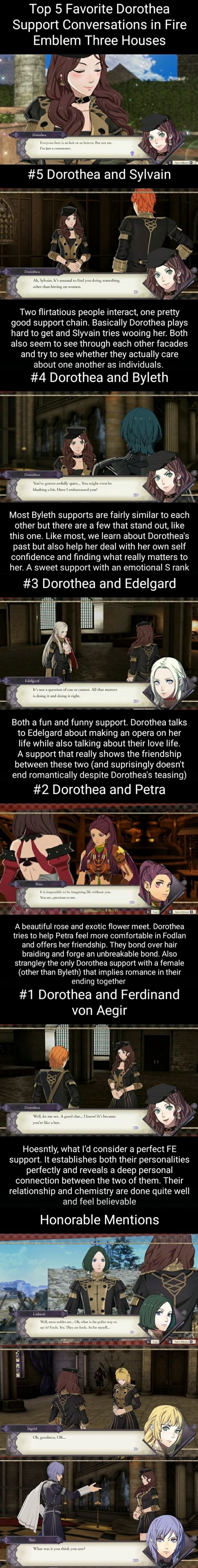 Top 5 Favorite Dorothea Support Conversations In Fire Emblem Three Houses Pas 5 Dorothea And 7708