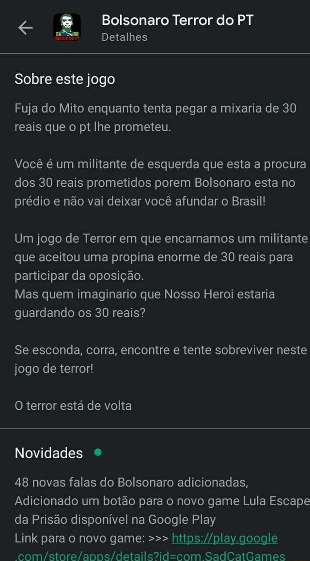 Bolsonaro Terror do PT – Apps no Google Play