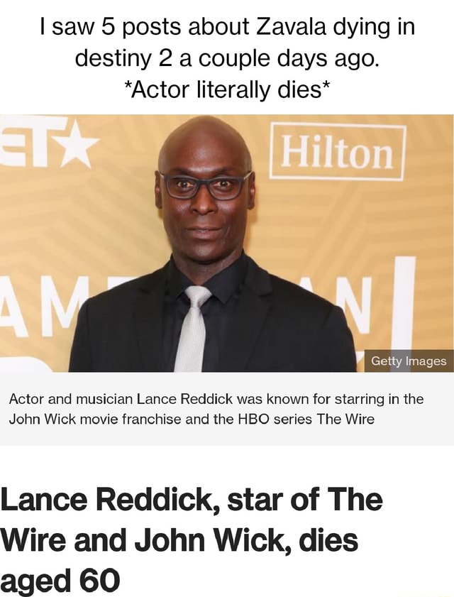 Lance Reddick, star of The Wire and John Wick, dies aged 60