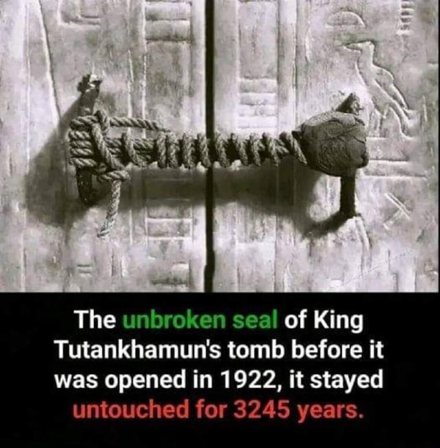 The unbroken seal of King Tutankhamun's tomb before it was opened in ...